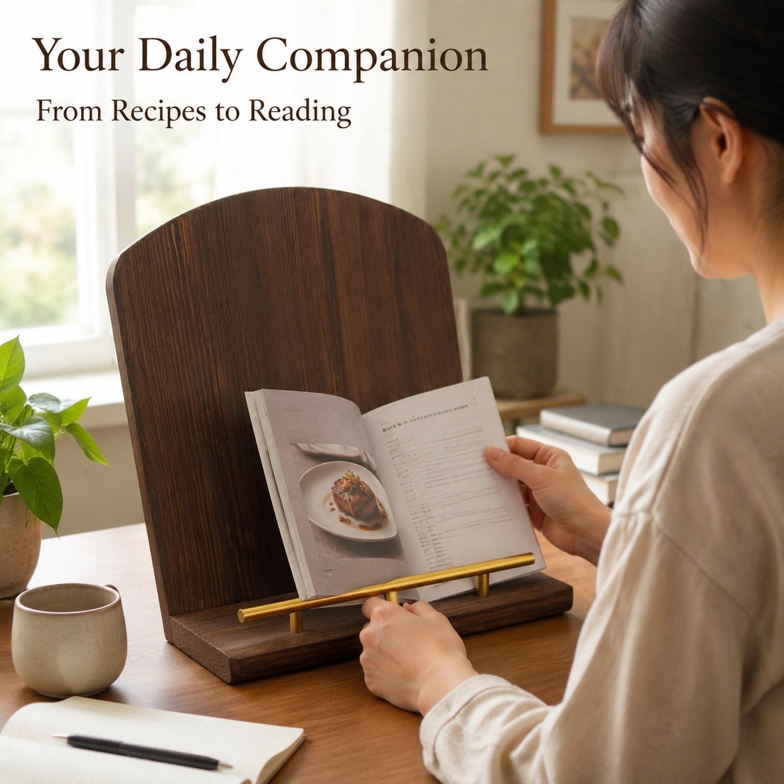 Home Cooking Recipe - 木製料理本スタンド レシピブックホルダー 多機能装飾シャルキュトリプラッター 調理用卓上 ホームデコレーションギフト