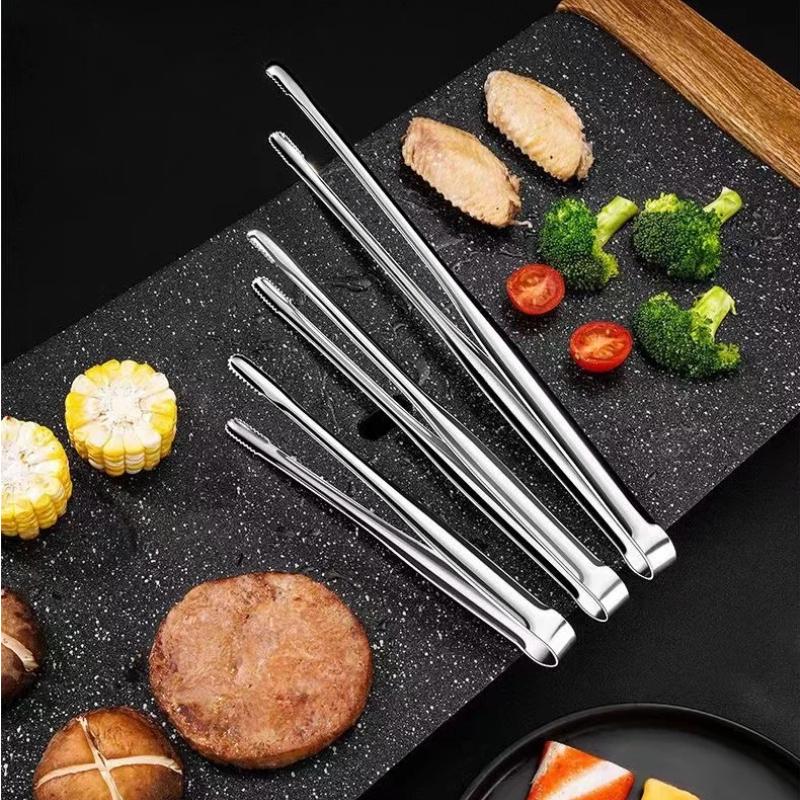 Home Cooking Help - ステンレス製調理用トング 韓国バーベキューフードグリッパー ステーキ パスタ サービングクリップ キッチンツール