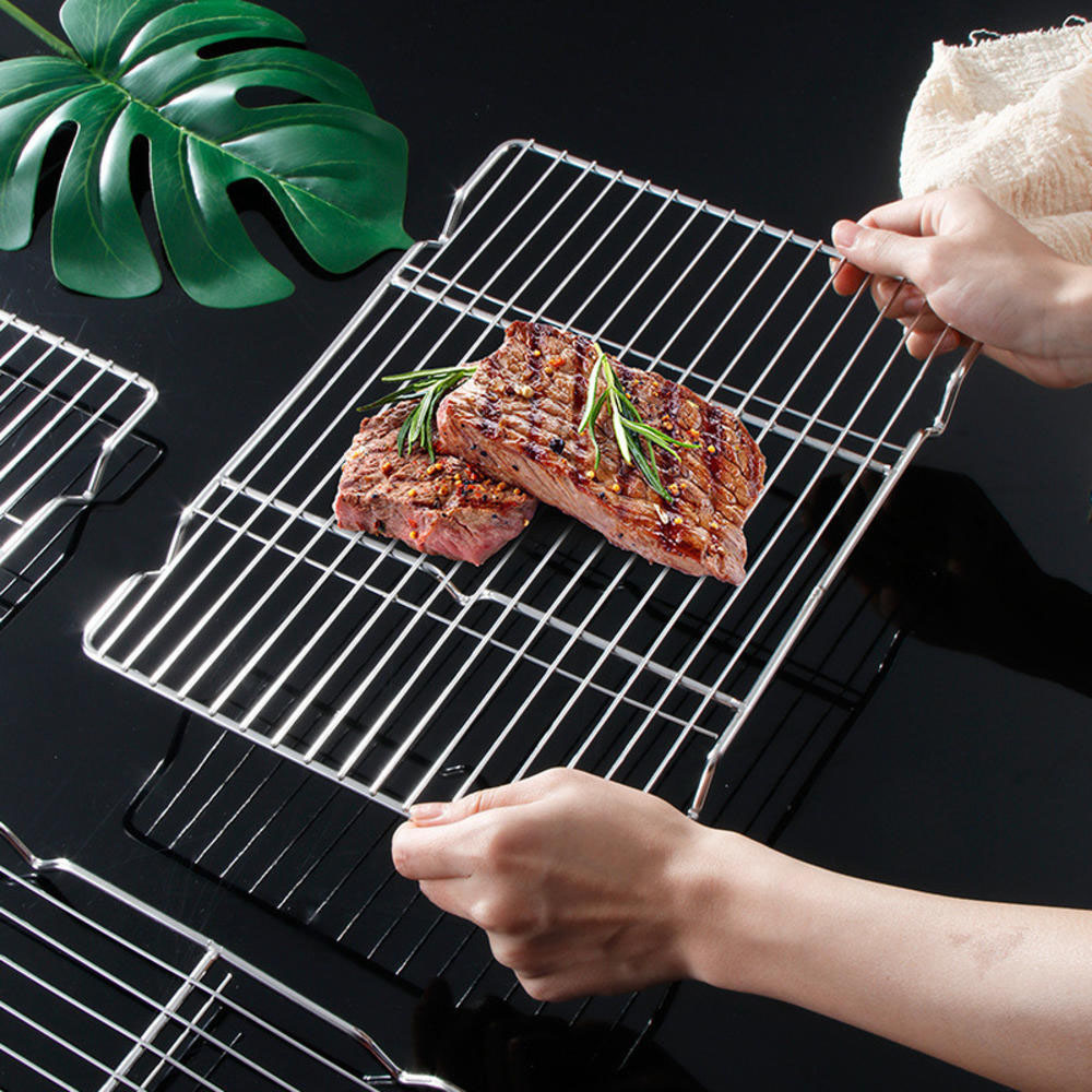 Home Cooking Help - ステンレススチール バーベキューメッシュマット 再利用可能 耐熱性 BBQ ベーキングネットパッド