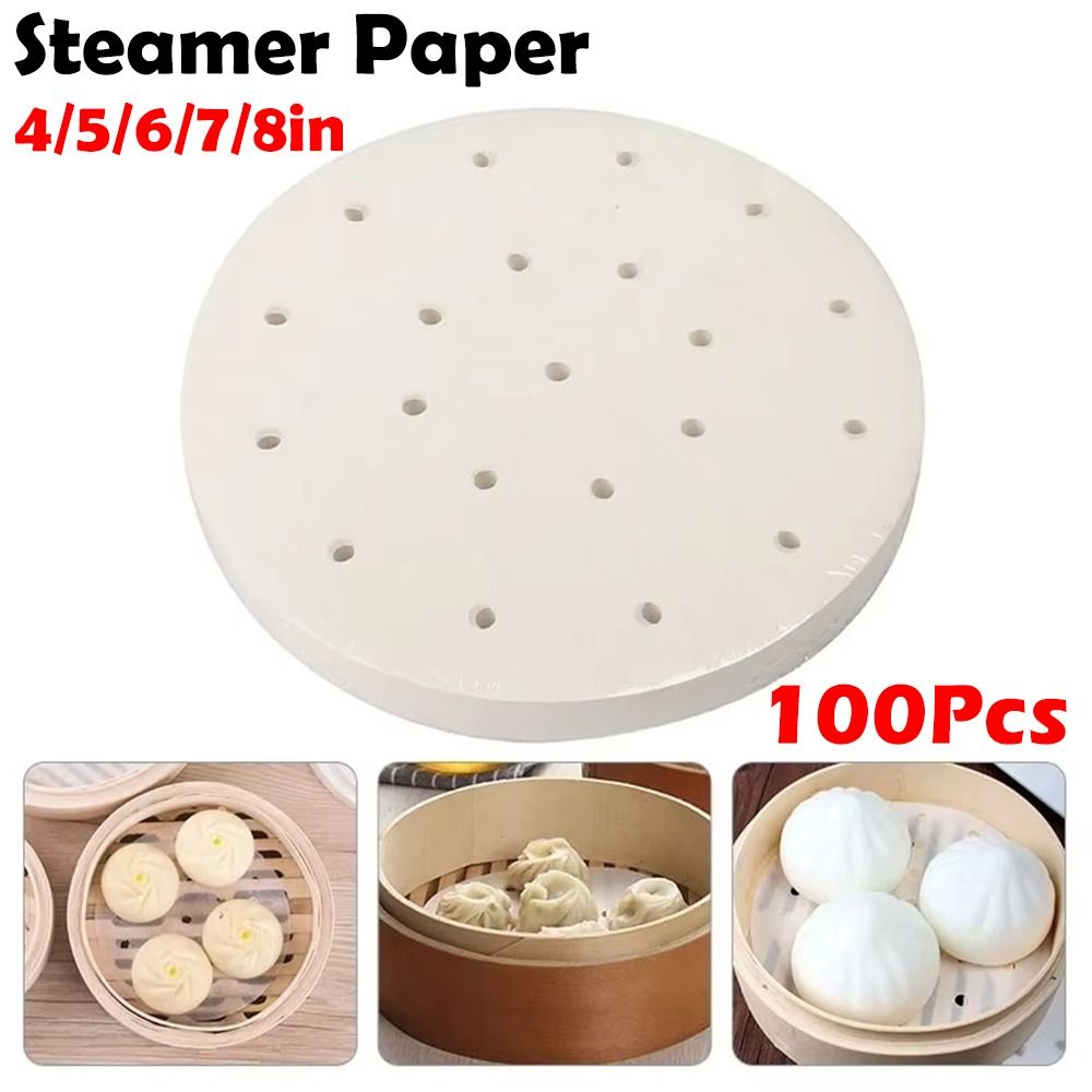 Home Cooking Help - 100 個蒸し紙蒸しパンペストリーノンスティック紙点心パンベーカリー紙レストランキッチン調理ツール