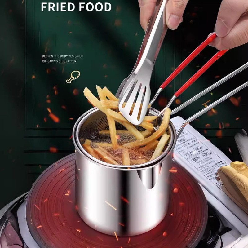304 ステンレス鋼ディープフライヤーフライバスケット付き多 - Home Cooking Help のレビューと価格