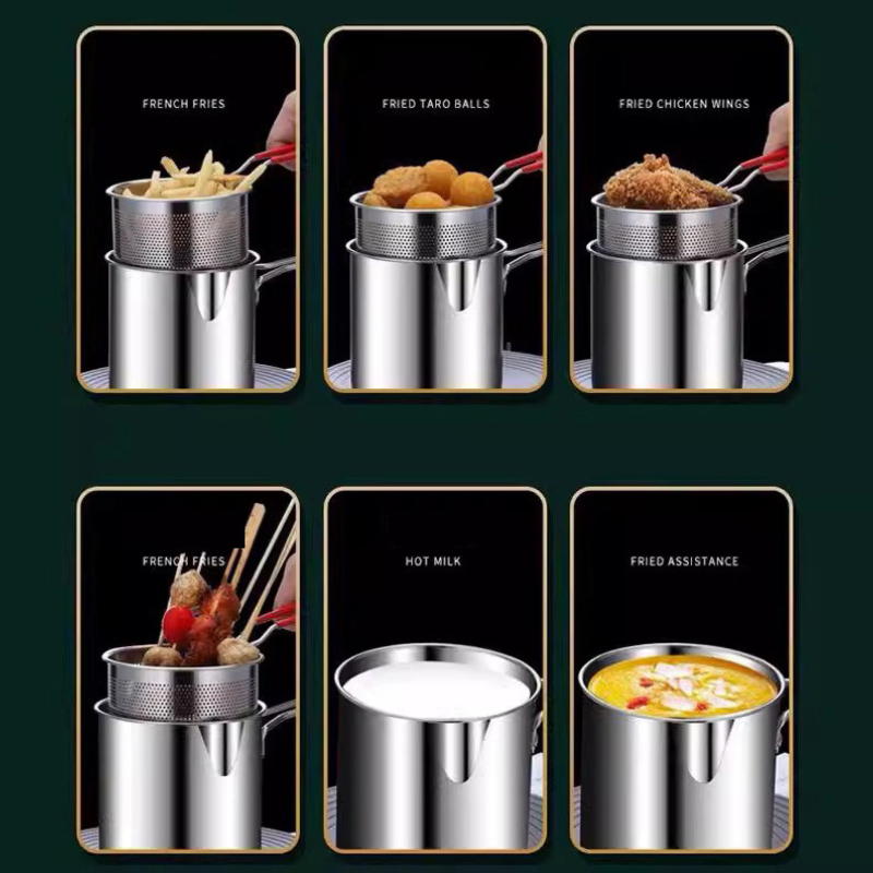 304 ステンレス鋼ディープフライヤーフライバスケット付き多 - Home Cooking Help のレビューと価格