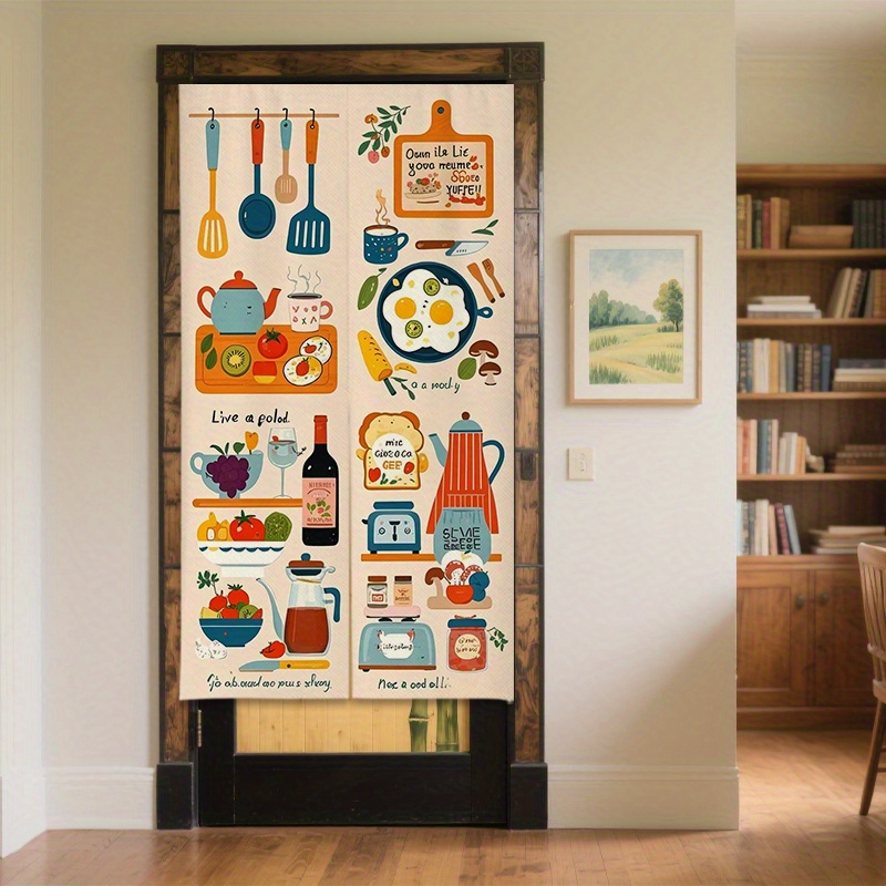 VIKAMA 調理器具と食品柄キッチンテーマドアカーテンキッ - Home Cooking Cookbook のレビューと価格