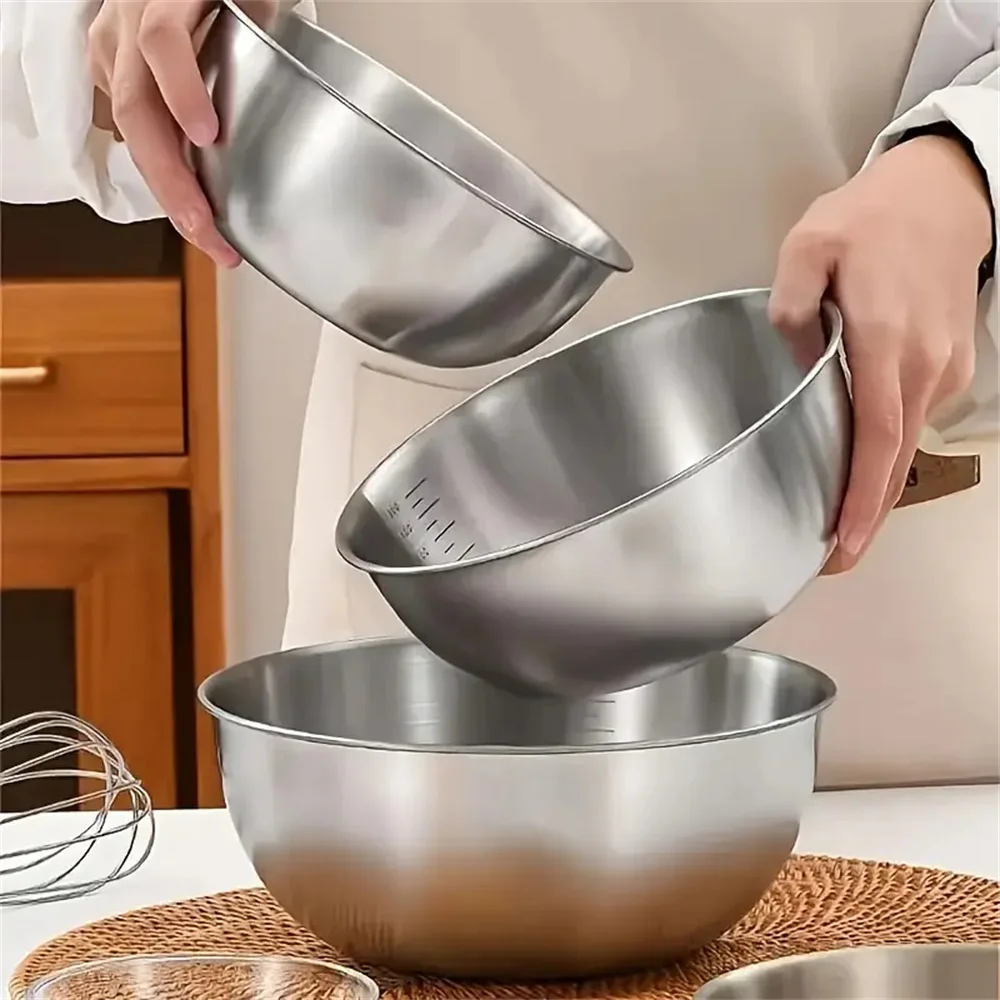 1～3個のステンレス製ボウルセット、計量機能付き、調理、ベー - Home Cooking Cookbook のレビューと価格