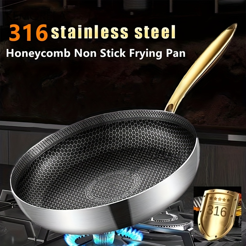 316ステンレス製フライパン中華鍋ノンスティックハニカムポッ - Home Cooking Cookbook のレビューと価格
